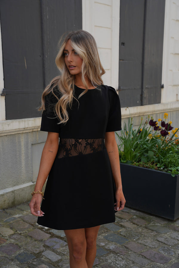 Vestido Castille de encaje - Negro