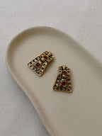 Pendientes Vintage - Colgantes Strass Rojo