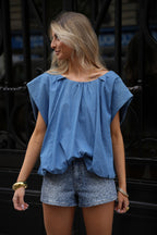 Megane Leopard Shorts - Blue