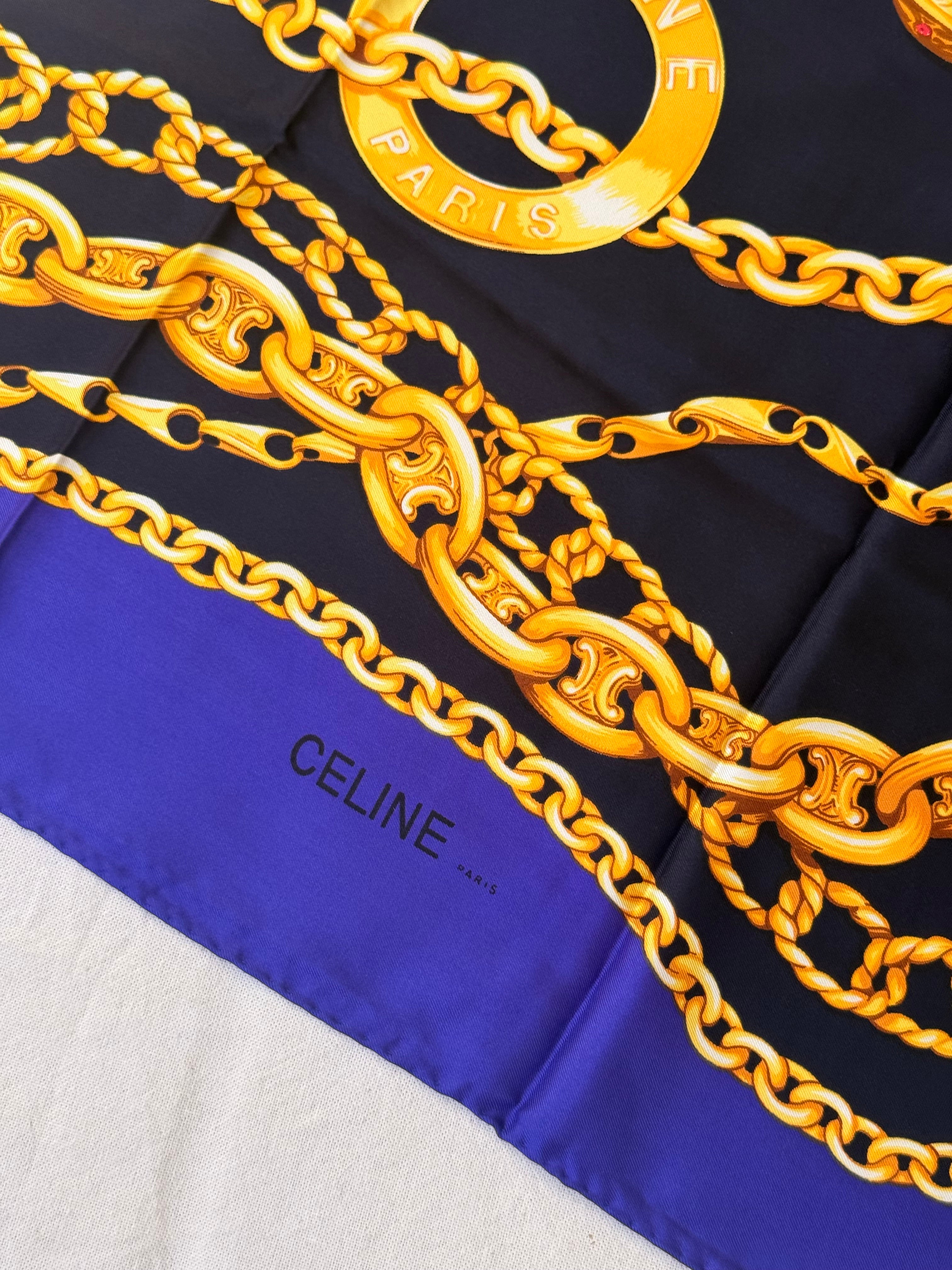 Céline Scarf – Gold Chains and Medallions