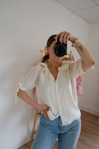 Mini Blouse Brune Beige