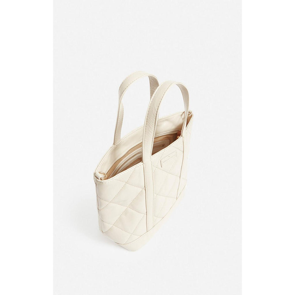 S-Shopper Aus Gestepptem Leder - Sand