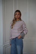 Jersey de rayas Ariane - Gris/Rosa