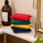 4 Color Sponges Pack, Steel Sponges and Pans & Plates
