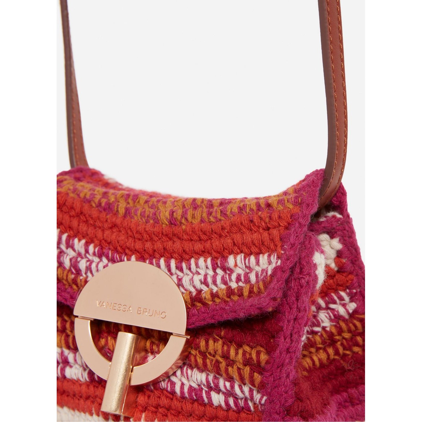 Vanessa Bruno - Mini Bolso Cinturón Moon en Lana - Multicolor y Rosa