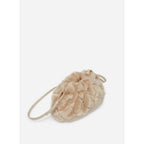 Moon Faux Fur Pouch Bag - Beige
