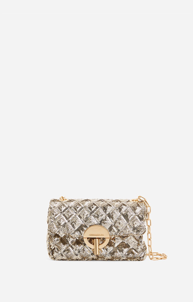 Vanessa Bruno - Bolso Nano Moon con Lentejuelas - Dorado Pálido