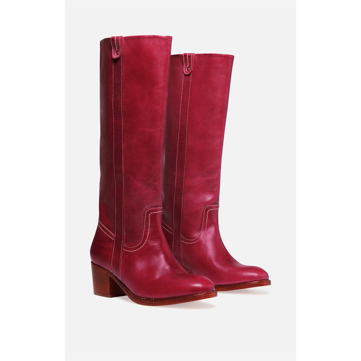 Vanessa Bruno - Vegetable-Tanned Leather Boots - Raspberry