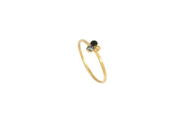 Bague Dorée 2S1B Noire