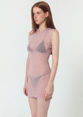 Vestido Punto con Capucha - Rosa