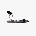 Ophilia Black Flat Lace-Up Sandal