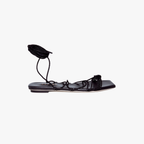Ophilia Black Flat Lace-Up Sandal