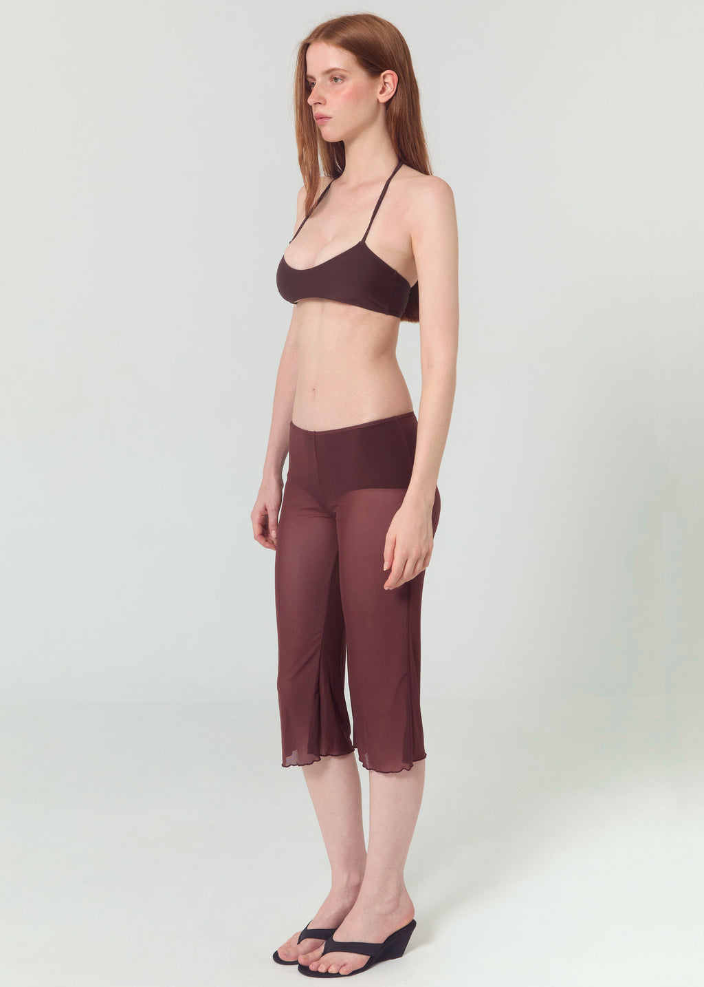 Capri Mesh Trousers - Brown