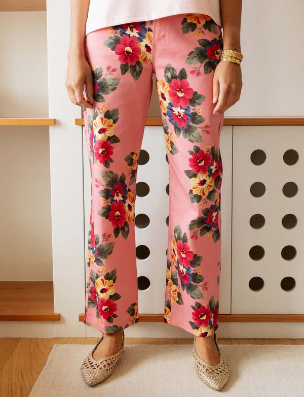 Lyserøde Blomstrede Jeans Jony