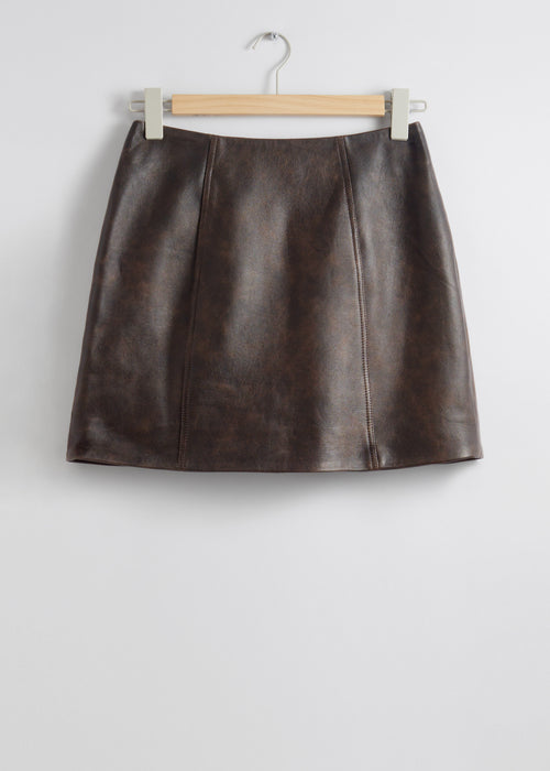 Skirt La Ulla Leather Skirt - Brown - Women
