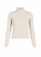 Striktrøje 2Nd Skin Knitted Mid-Neck - Beige