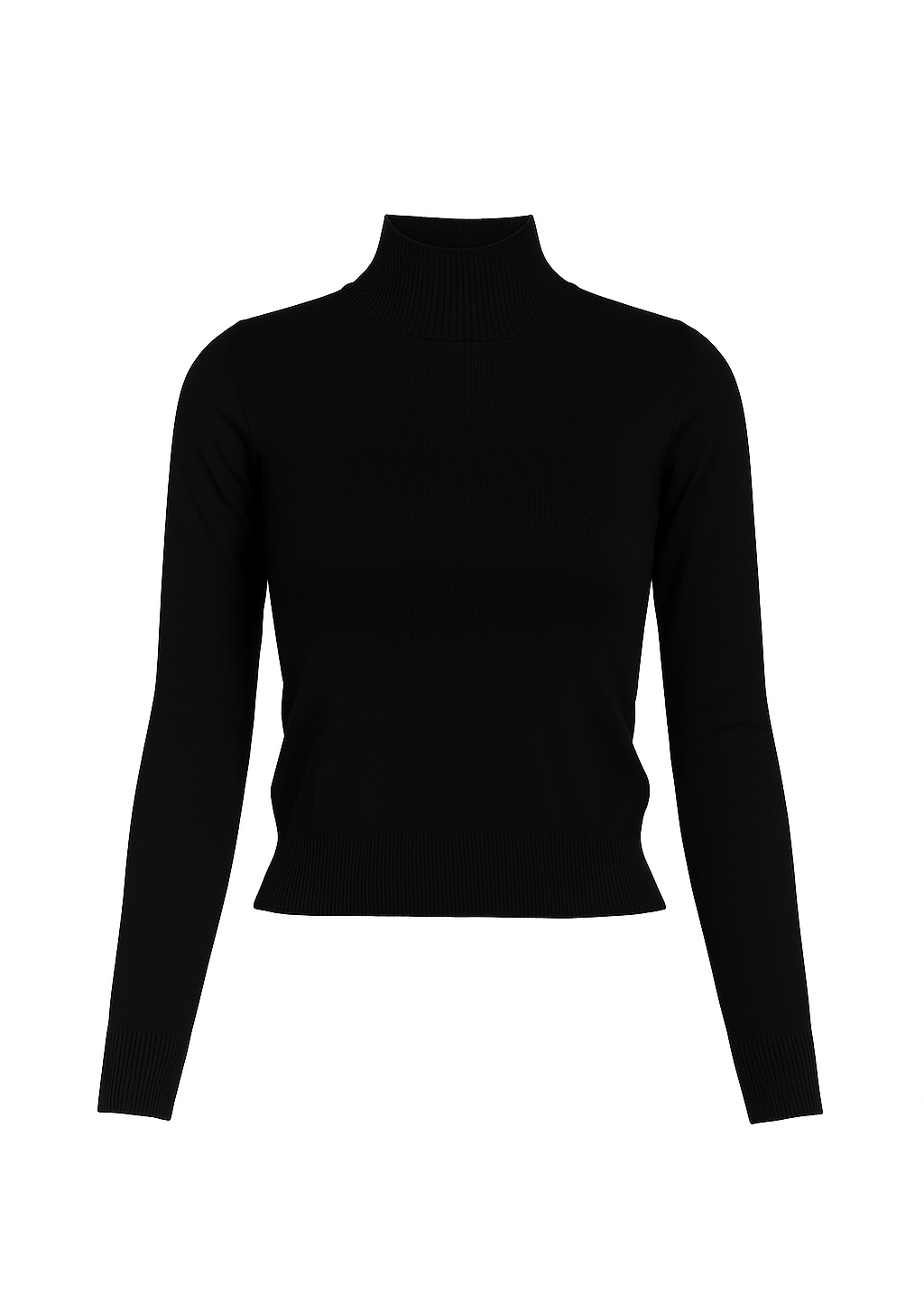 Strikket 2Nd Skin Mid-Neck Trøje – Black
