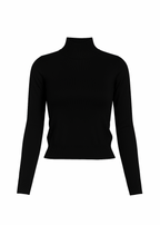 Strikket 2Nd Skin Mid-Neck Trøje – Black