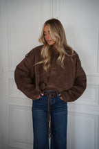 Chaqueta de ante Amelia - Chocolate