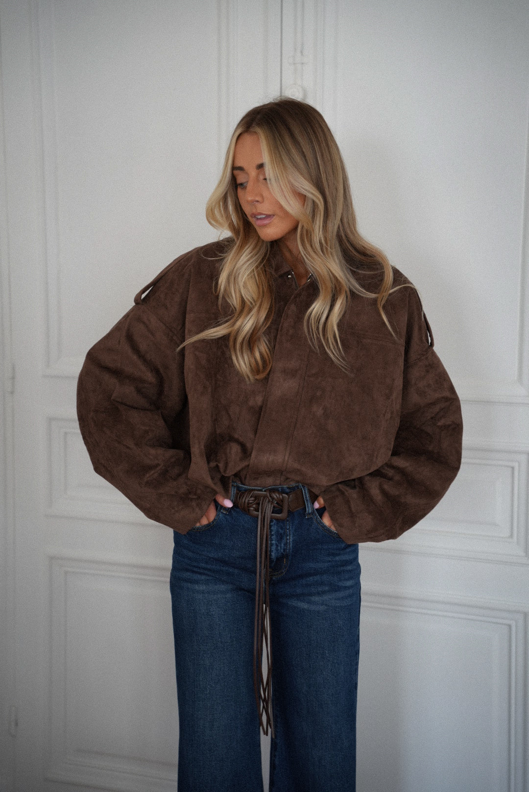Chaqueta de ante Amelia - Chocolate