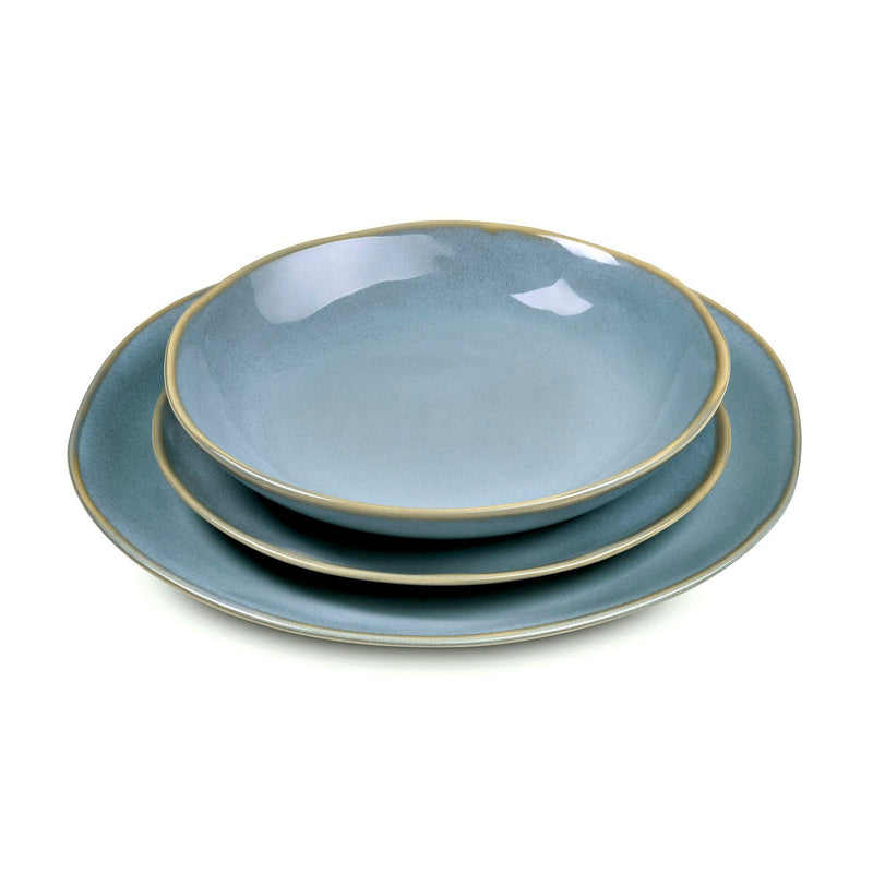 Egée - Service 18 Pièces - Grès - Bleu