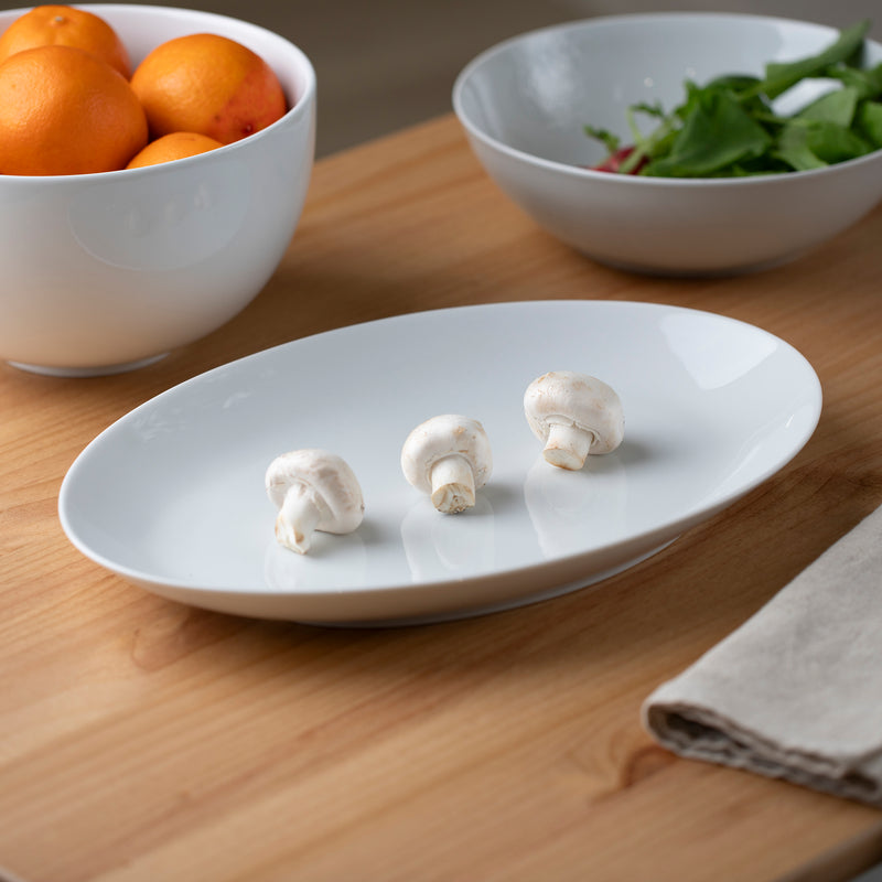 Côme - Plato Ovalado 38 X 24 Cm - Porcelana - Blanco
