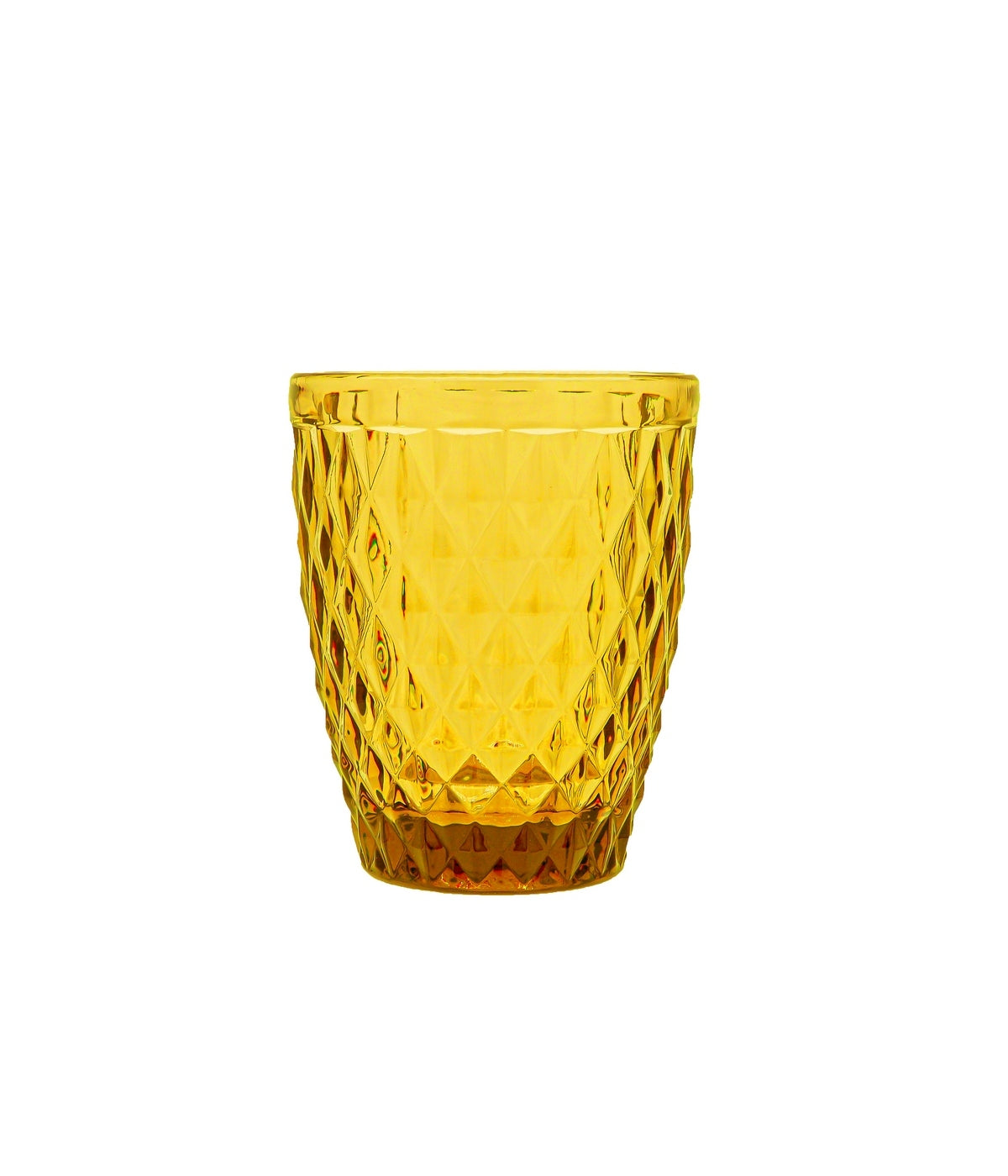 Strass Ambre - Lot De 6 Gobelets 22 Cl - Verre Pressé - Ambre