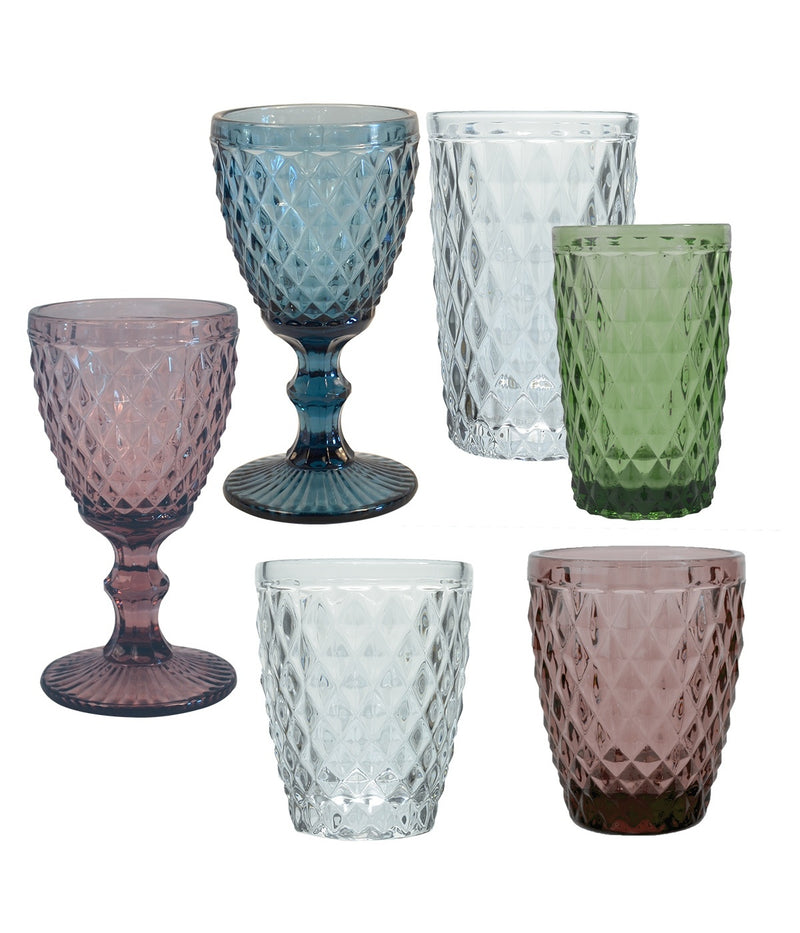 Amber Strass - Juego de 6 Vasos 22 Cl - Vidrio Prensado - Ámbar