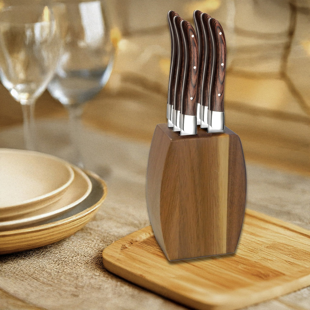Royal Wood - 6 Steak Knife Block - Wood