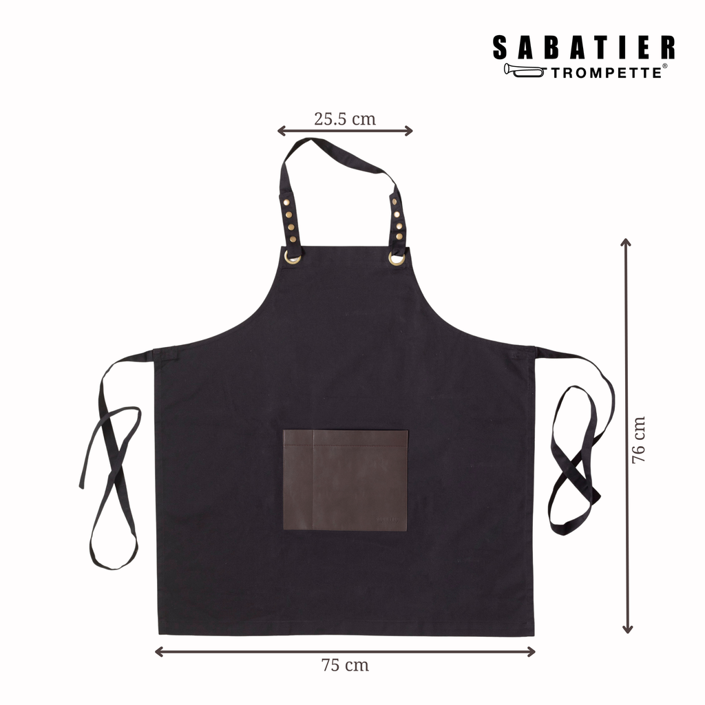 Honoré - Fabric & Leather Apron - Black