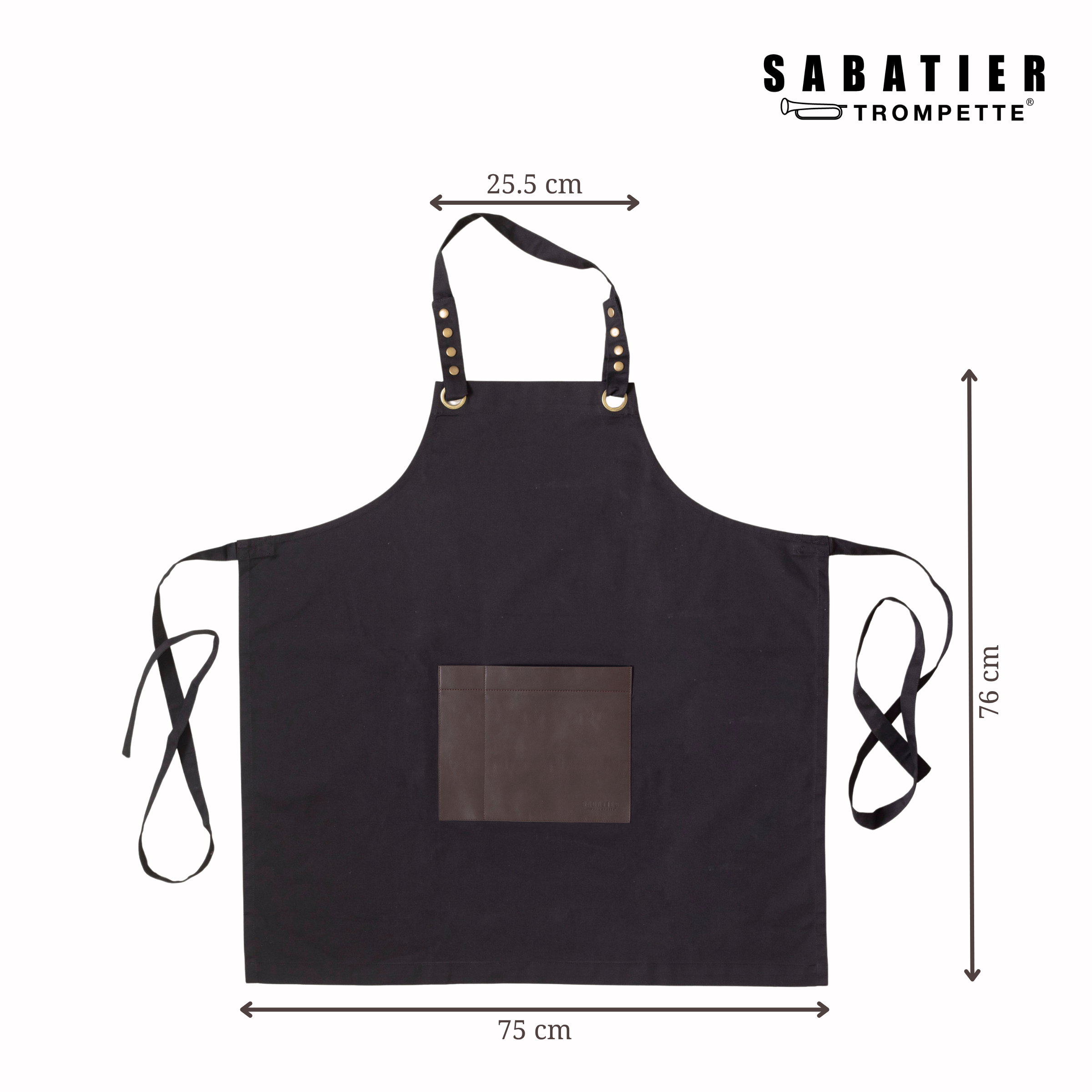 Honoré - Fabric & Leather Apron - Black