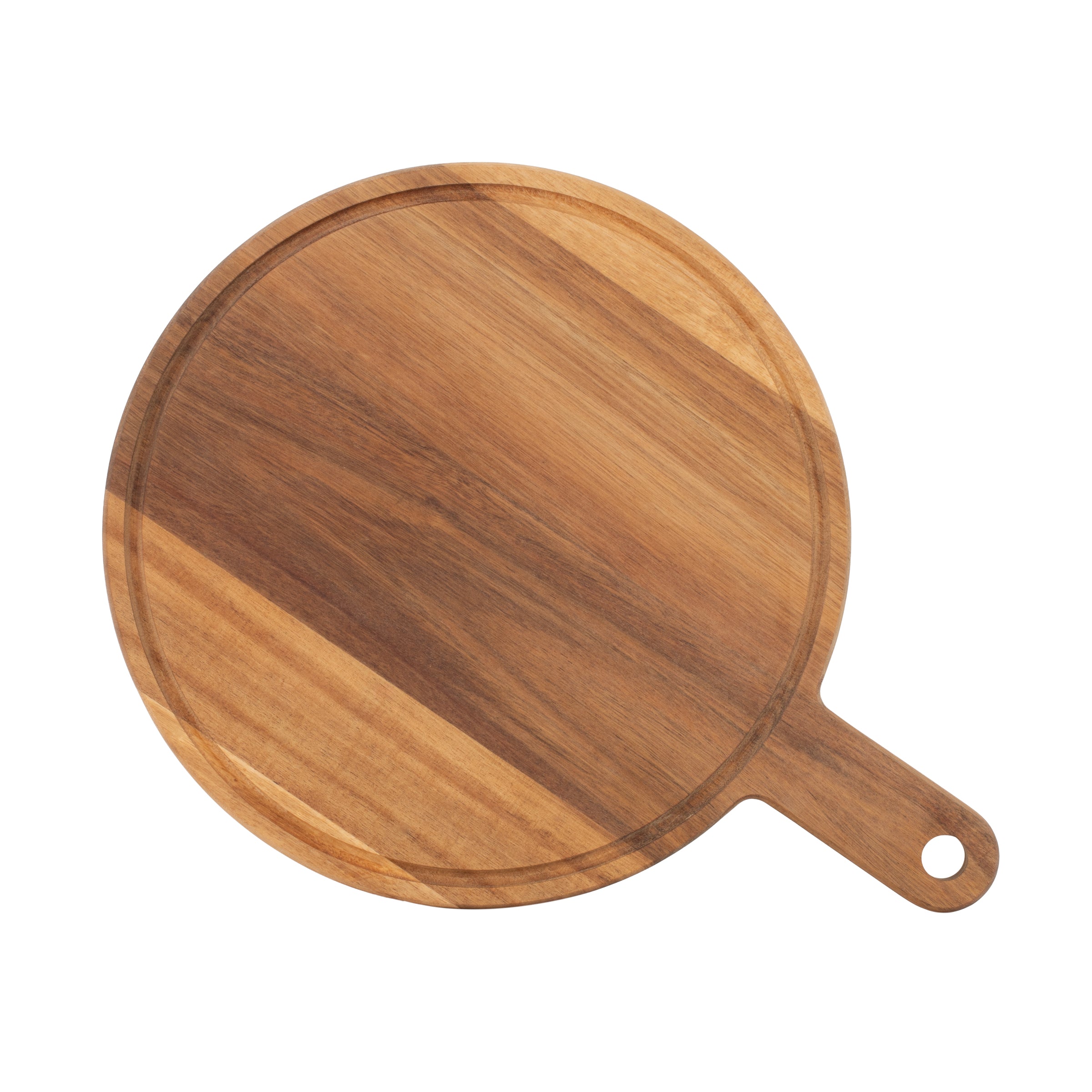 Fiorenza - Round Pizza Board 33 Cm With Drip Groove And Handle - Wood