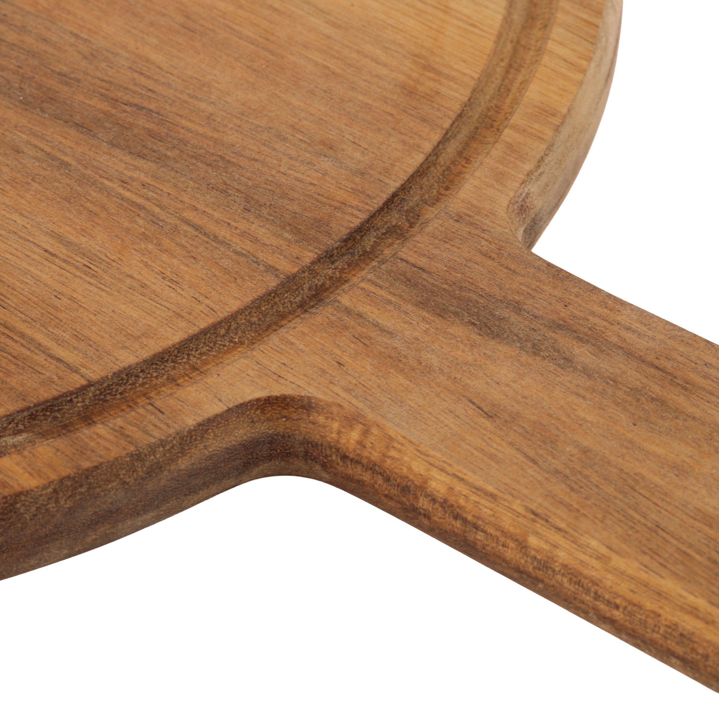 Fiorenza - Round Pizza Board 33 Cm With Drip Groove And Handle - Wood