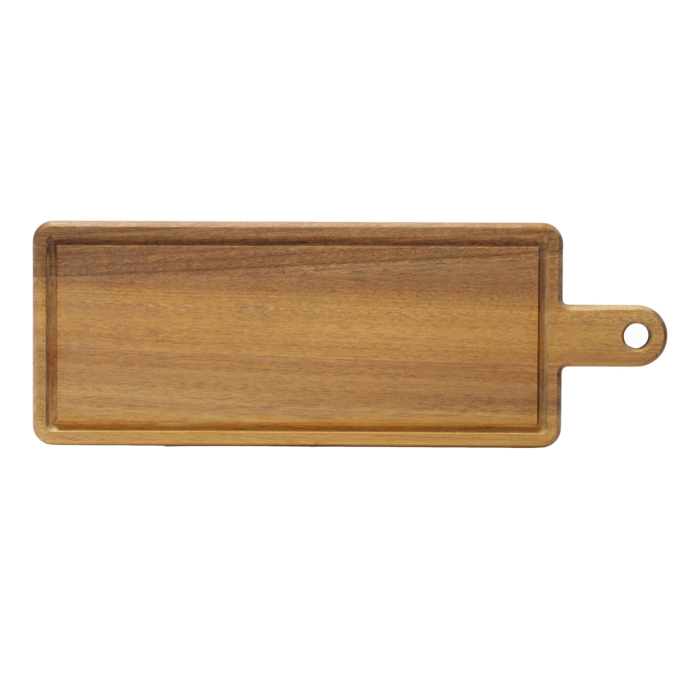 Célestin - Rectangular Chopping Board 48 x 17 x 1.5 cm with Drip Groove and Handle - Wood