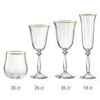 Altesse - Lot De 6 Flûtes À Champagne 19Cl - Cristallin - Translucide/Bordure Dorée