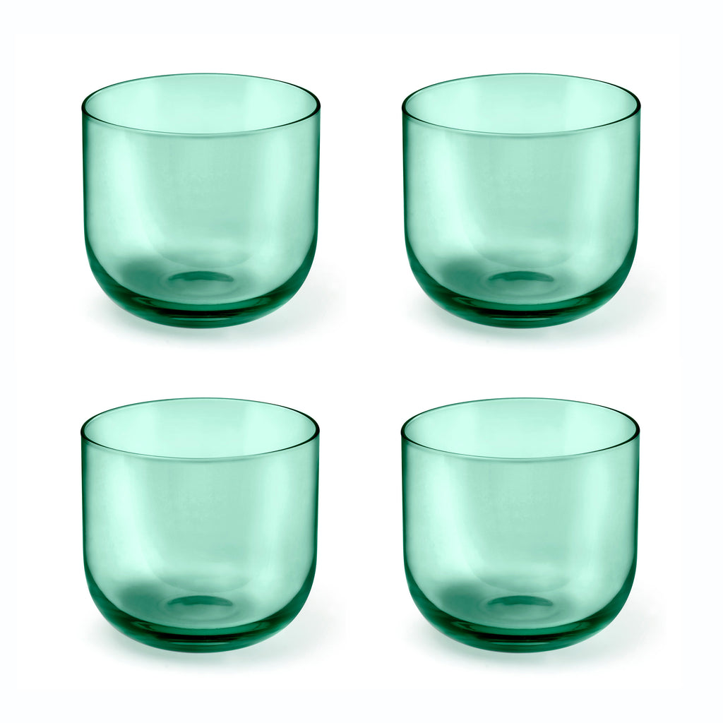 Eyden - Lot De 4 Gobelets 26 Cl - Verre Soufflé Bouche - Vert