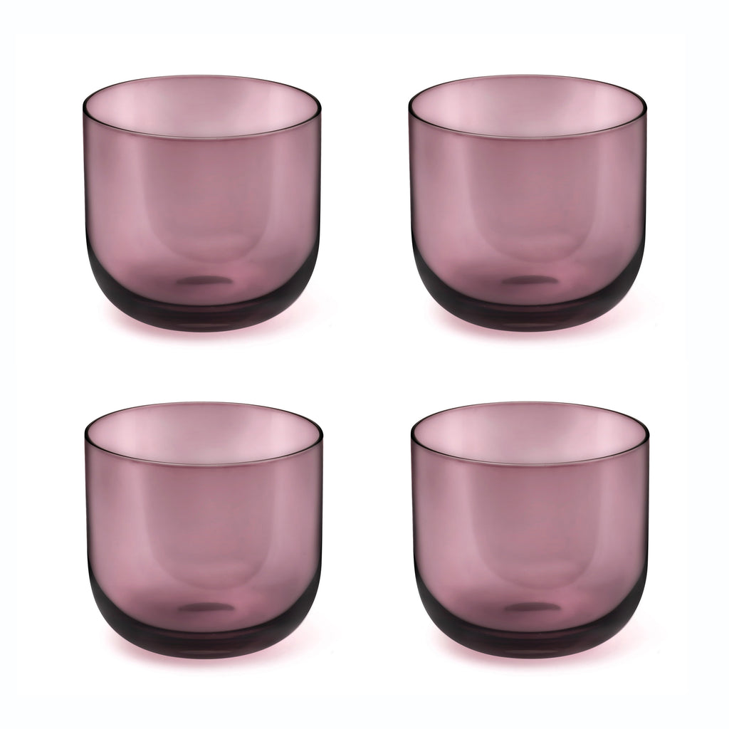Eyden - Lot De 4 Gobelets 26 Cl - Verre Soufflé Bouche - Rose