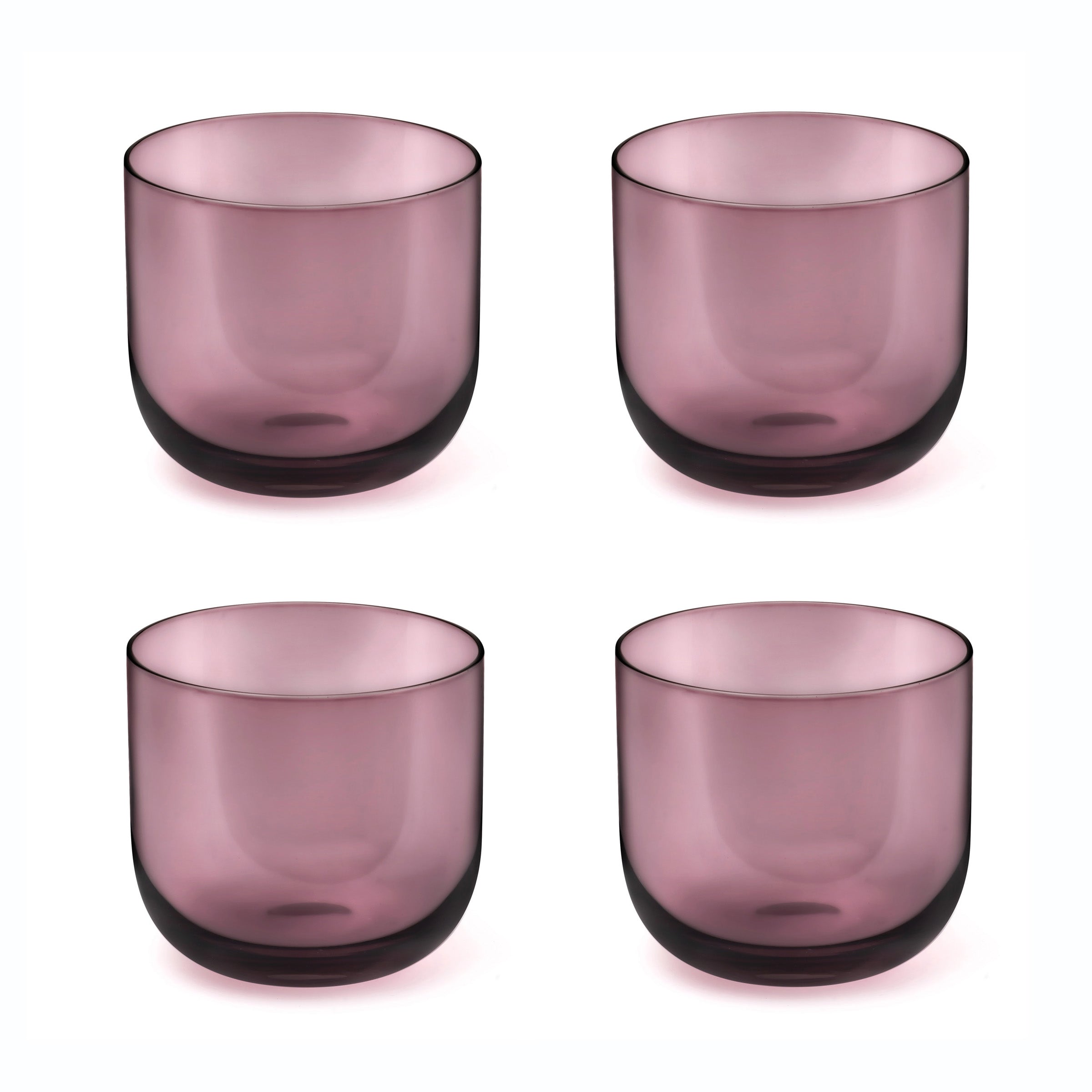 Eyden - Lot De 4 Gobelets 26 Cl - Verre Soufflé Bouche - Rose
