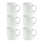 Como - 6 Tazas - Porcelana - Blanco