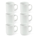 Como - 6 Tazas - Porcelana - Blanco