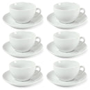Côme - 6 Tasses Et Soucoupes Thé - Porcelaine - Blanc
