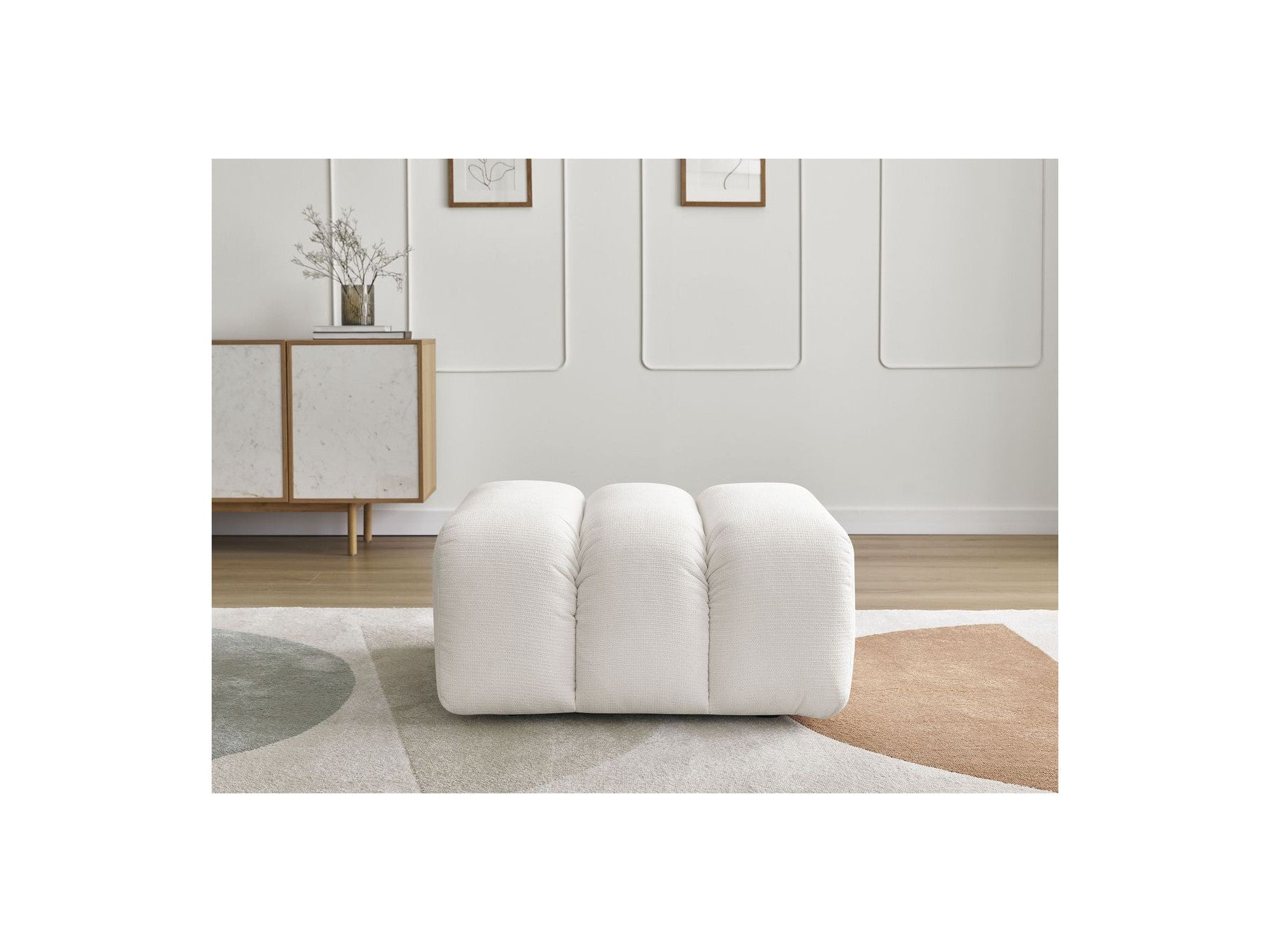 Talia - Pouffe - Mottled Fabric