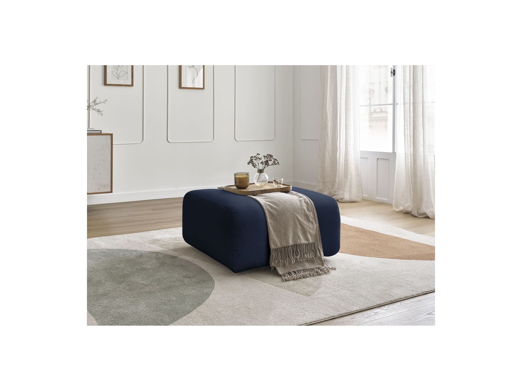 Talia - Pouffe - Mottled Fabric