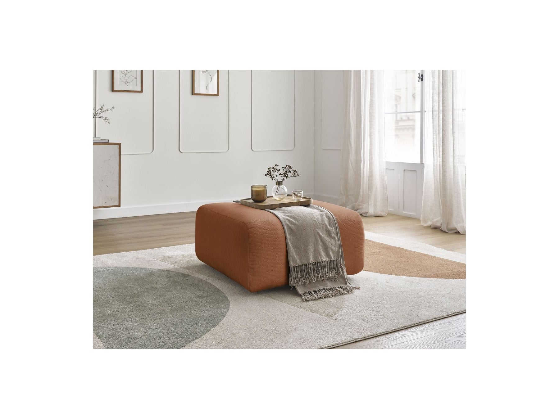Talia - Pouffe - Mottled Fabric
