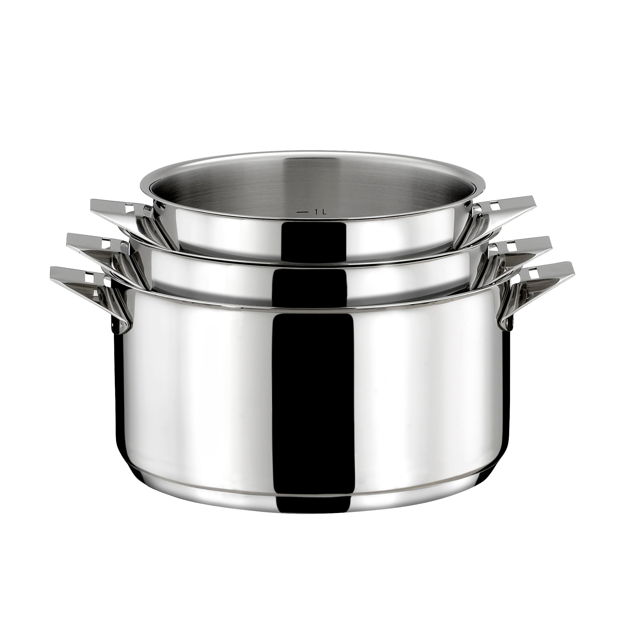 Eclipse - Lot 5 Pièces - Casseroles 16/18/20cm + Poêle 24Cm Inox & Poignée