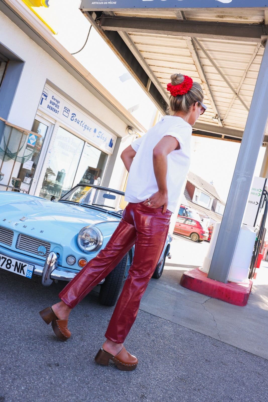 Pantalón Brune de vinilo rojo