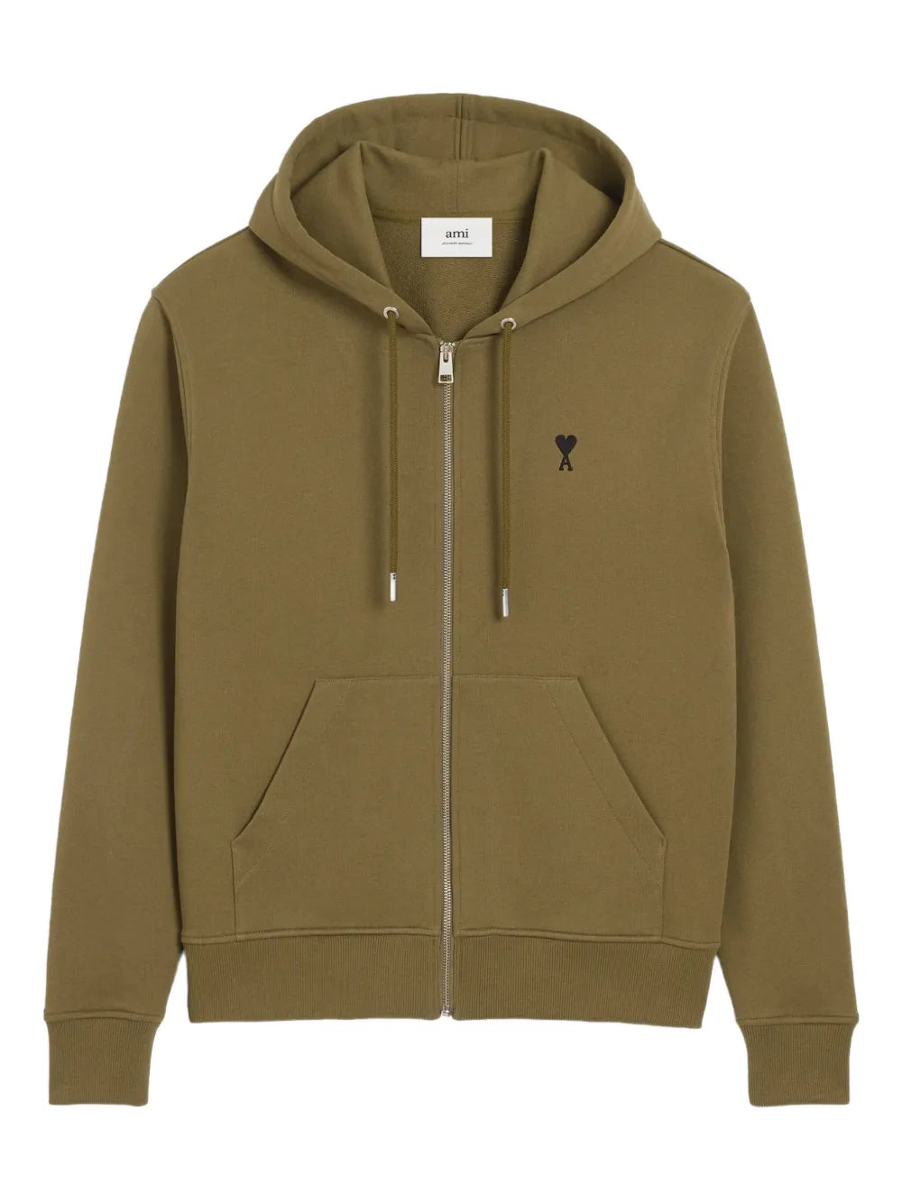 Ami Paris - Ami De Coeur Zipped Hoodie - Bronze