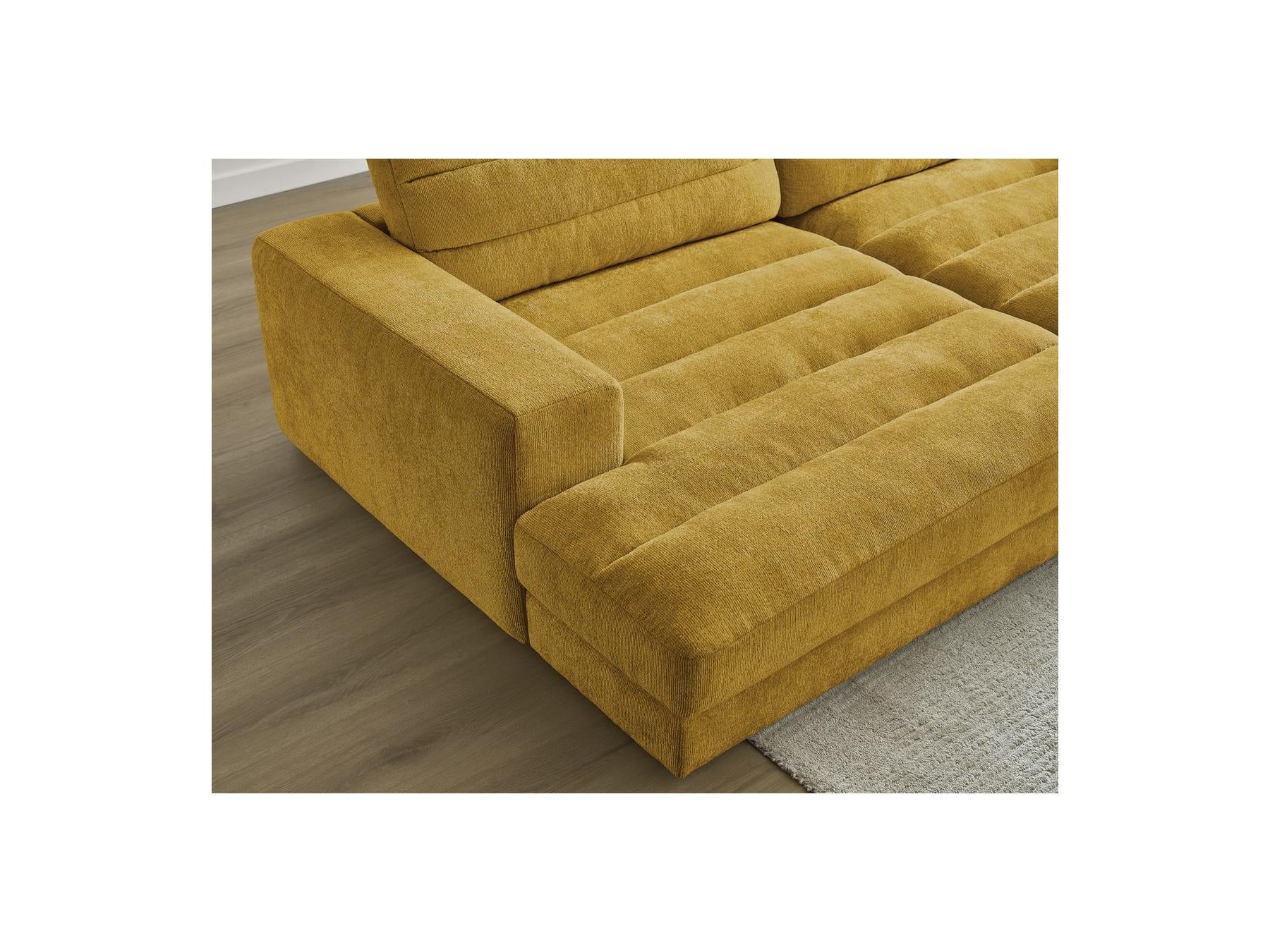 Sierra - Canapé Droit Fixe 4 Places Assise Profonde - Tissu Texturé