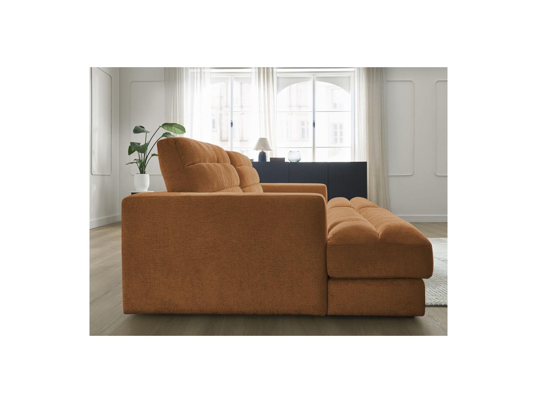 Sierra - Canapé Droit Fixe 4 Places Assise Profonde - Tissu Texturé