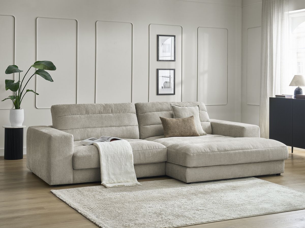 Sierra - Fixed Corner Sofa - Textured Fabric - Right-Hand Corner